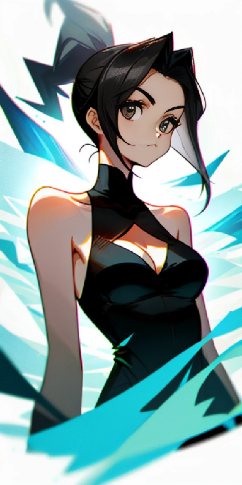 exposed bare shoulders，crisp breasts
