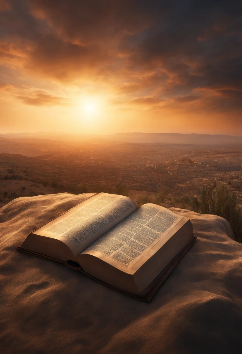 Amazing Holy Bible,, Landscape in the skies, cinemactic, Israel and Jerusalem, ultra fotorreal, ultra detalhado, detalhes intrincados, hiper-realista, octan render, 8k, Full HD