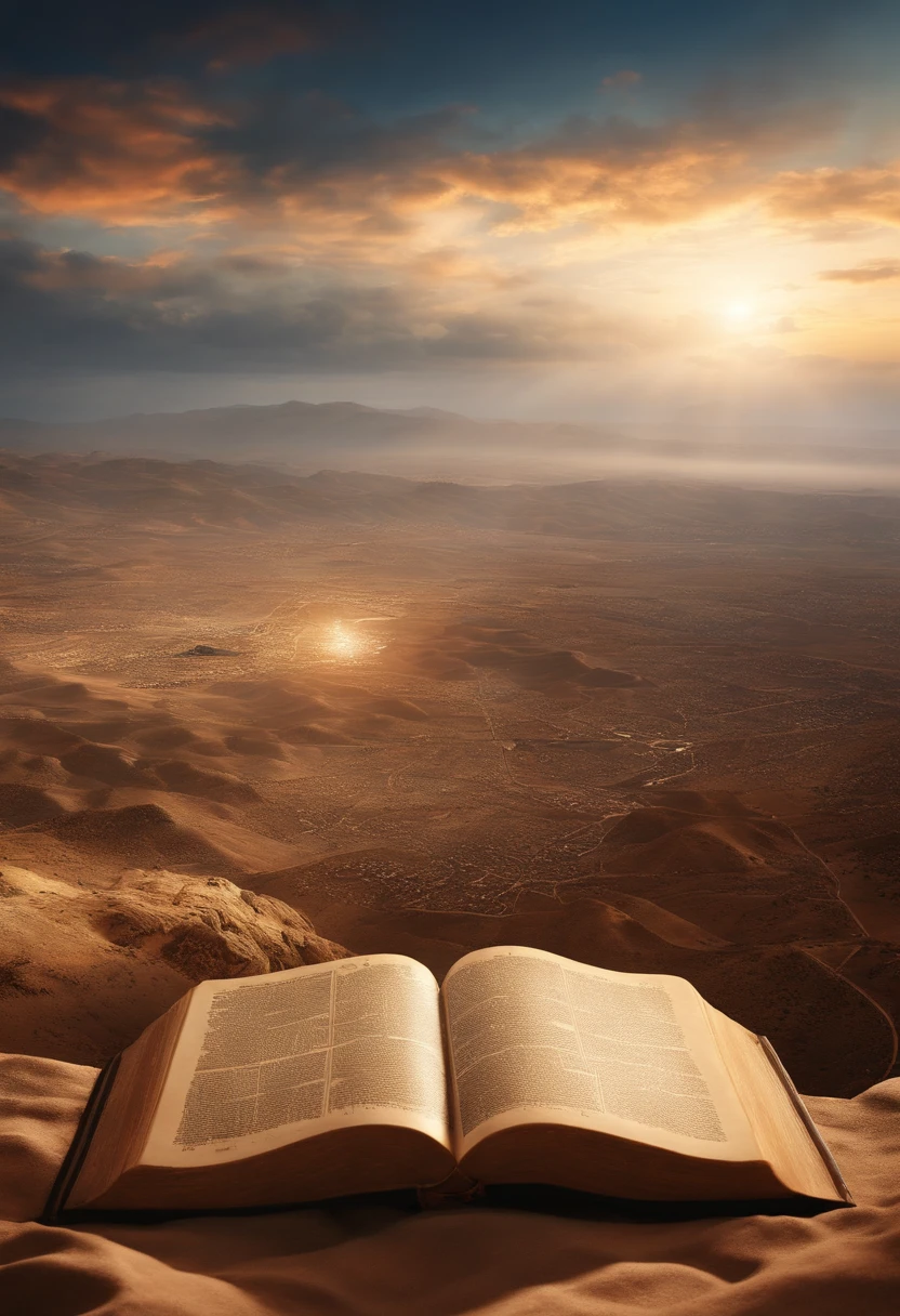 Amazing Holy Bible,, Landscape in the skies, cinemactic, Israel and Jerusalem, ultra fotorreal, ultra detalhado, detalhes intrincados, hiper-realista, octan render, 8k, Full HD