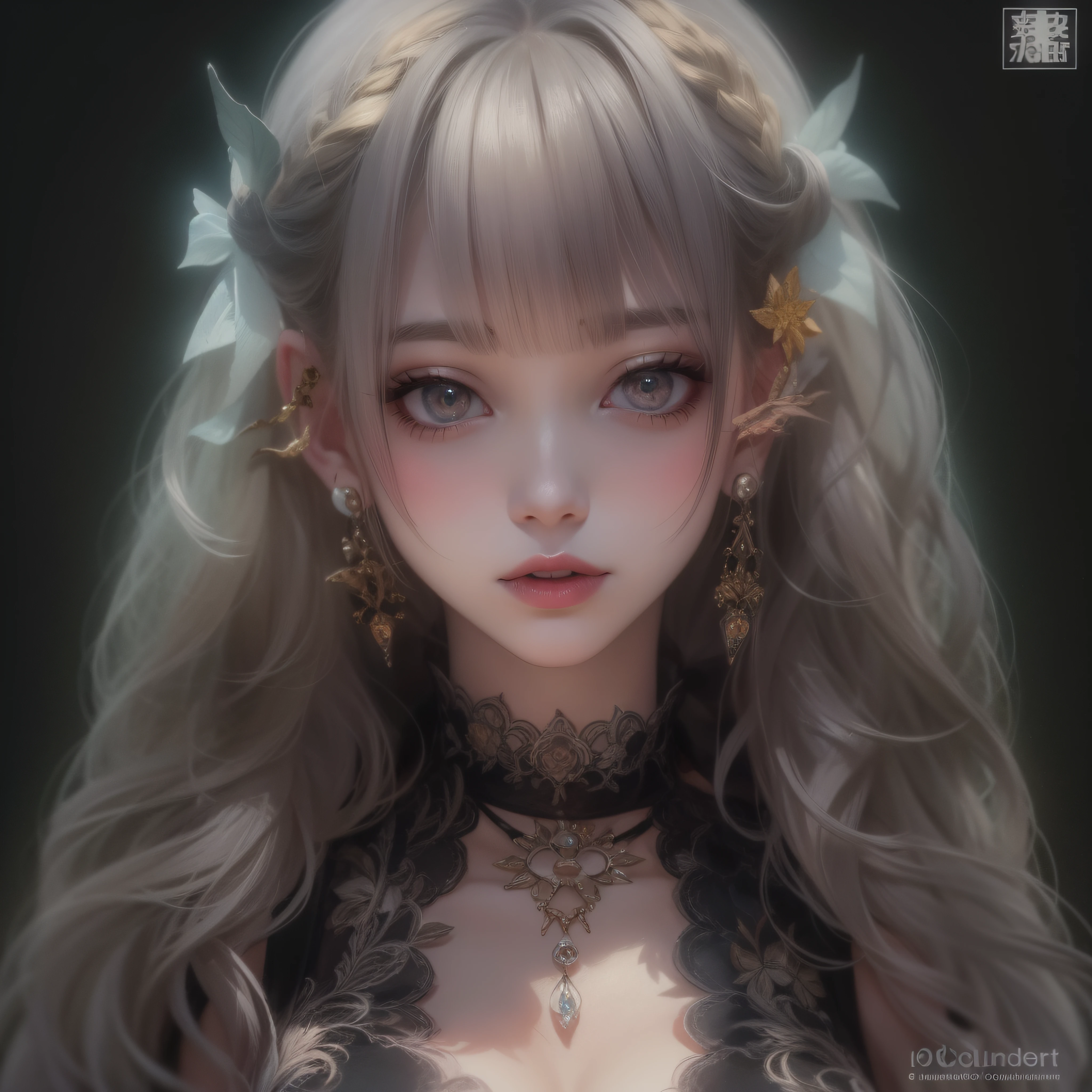 Gothic Girl、makeup、close up of face、(realisitic、hight resolution)、(1 girl in)、Do-Up Eye、Korean Girl、(Best Quality), (masutepiece), (1girl in), Solo, a beauty girl, Perfect face,,dreamlikeart、Highly detailed airbrush art((Surreal))、Volumetric lighting、(top-quality)、The ultra-detailliert、