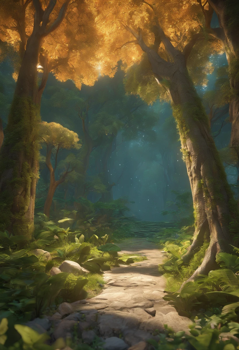 (((obra-prima))), melhor qualidade, illustration,
A mystical forest with giant trees and magical beings hidden among the branches, 8k, alta qualidade, outer space, papel_cortar,