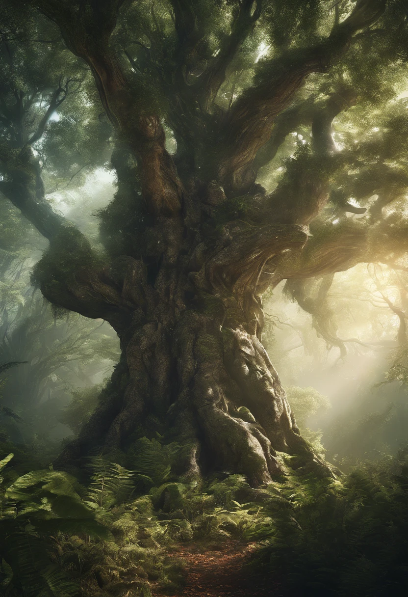 (((obra-prima))), melhor qualidade, illustration,
A mystical forest with giant trees and magical beings hidden among the branches, 8k, alta qualidade, outer space, Papel_cortar,