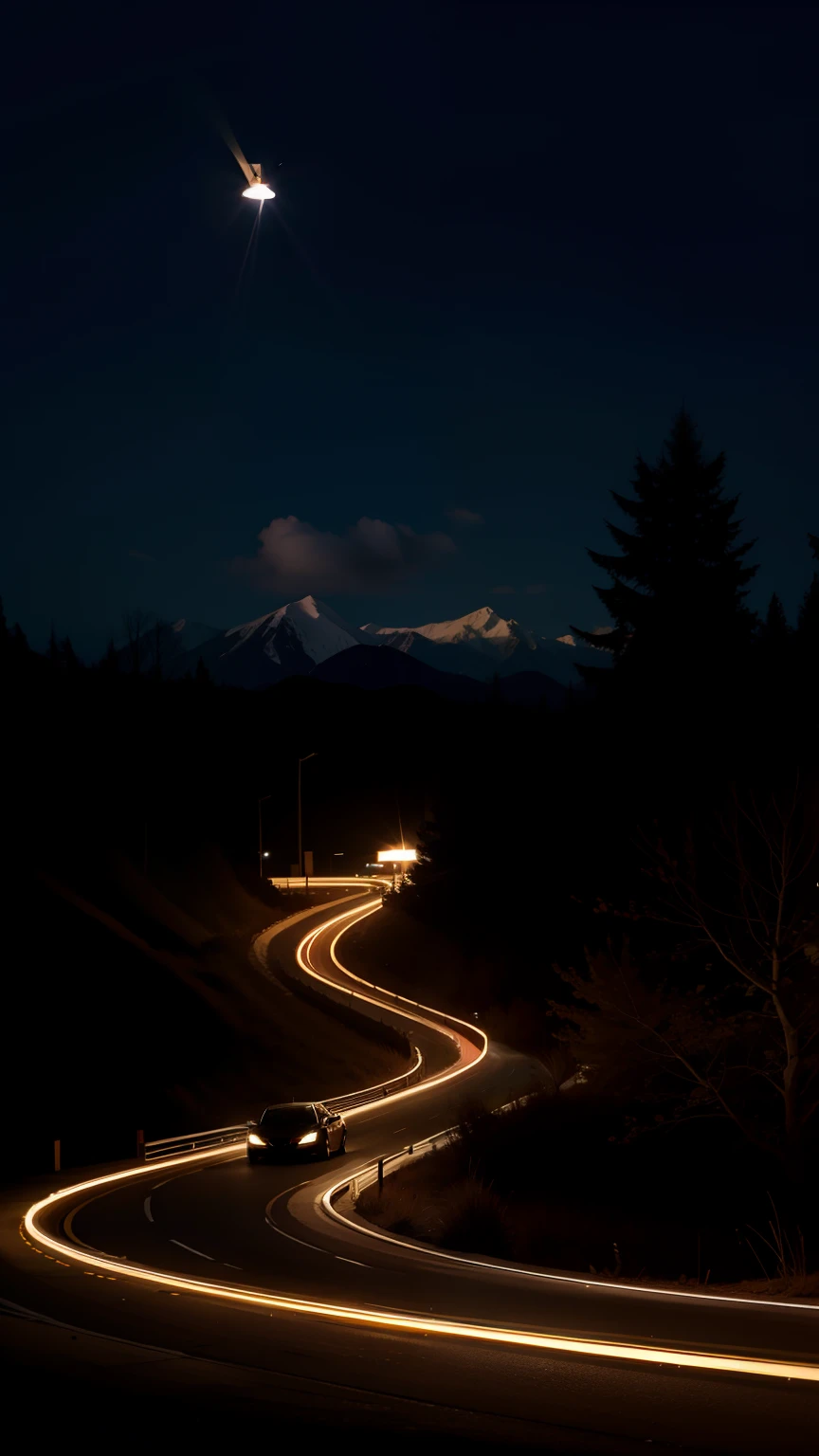 Car lights,Light track。