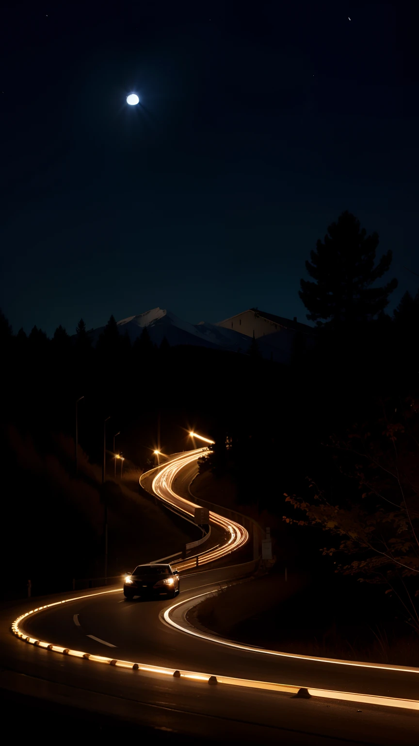 Car lights，Light track。