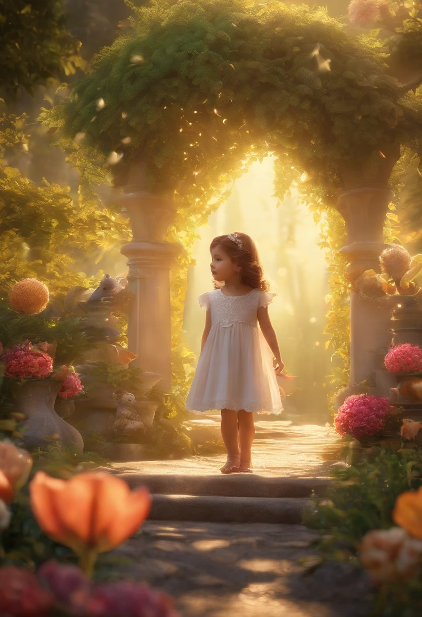 Ghibli colors,Cartoon heals,Various small animals and healing lines for girls,(Sunshine 1.3)Super detailed graphics,Smooth skin,Cinematic lighting effects,Extreme light and shadow,Extreme light chasing,warmly lit,Harmony you are serene