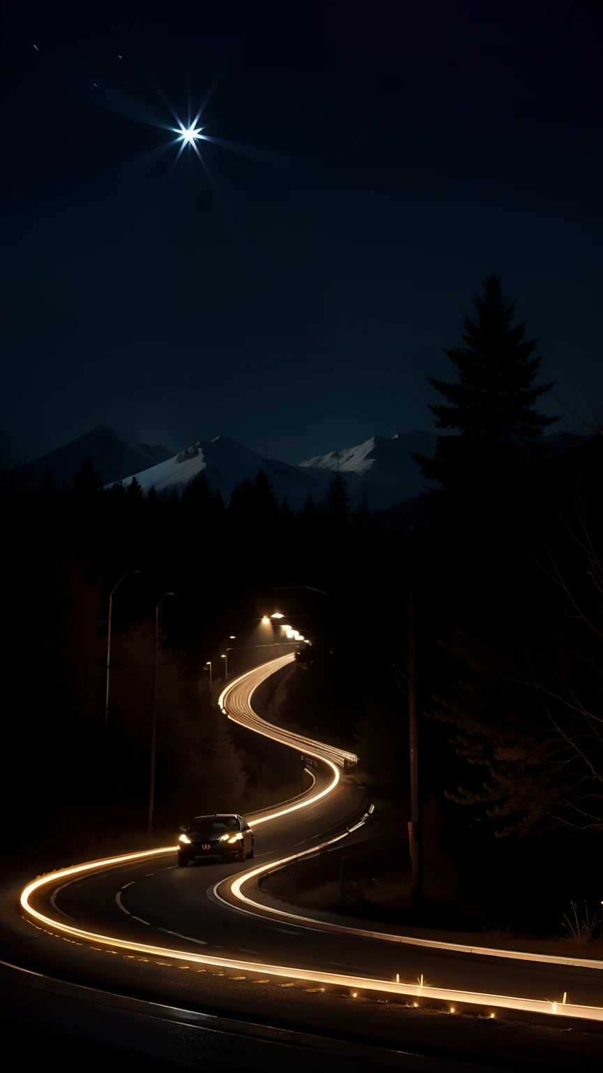 car lights,light tracks。