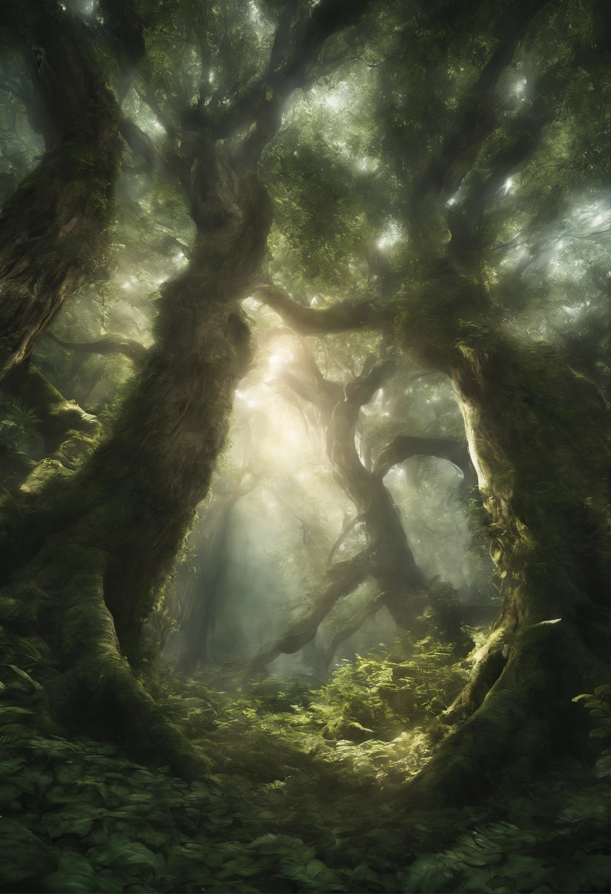 (((obra-prima))), melhor qualidade, illustration,
A mystical forest with giant trees and magical beings hidden among the branches, 8k, alta qualidade, outer space, Papel_cortar,