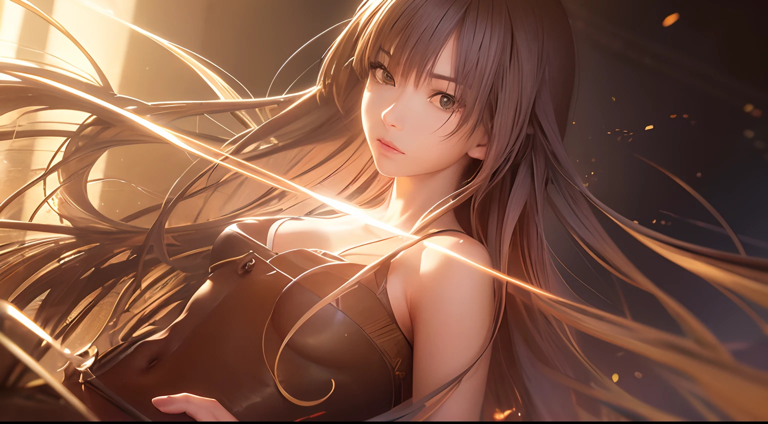 (RAW photo, best quality), (realistic, photo-realistic:1.3),best quality,highly detailed,masterpiece,ultra-detailed,illustration,1nake anime girl,upper_body,dynamic angle,world masterpiece theater,messy_long_hair,best quality,extremely detailed CG unity 8k wallpaper,ink,Amazing,cinematic lighting,lens_flare, anime_style --auto