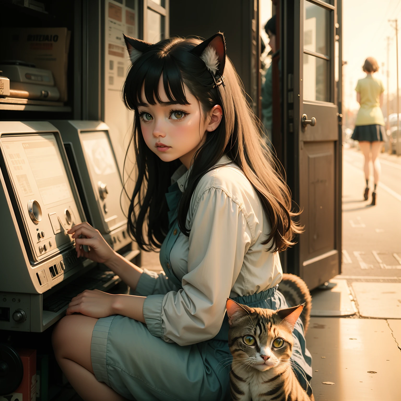 masterpiece、8In K、Two girls、Forced exposure、tail、Cat's ears、Playing on a swing、ars、NSFW、slim figure、Smaller chest、being thin、Lack of pubic hair、Exposing your naked body、fullnude、Take the train