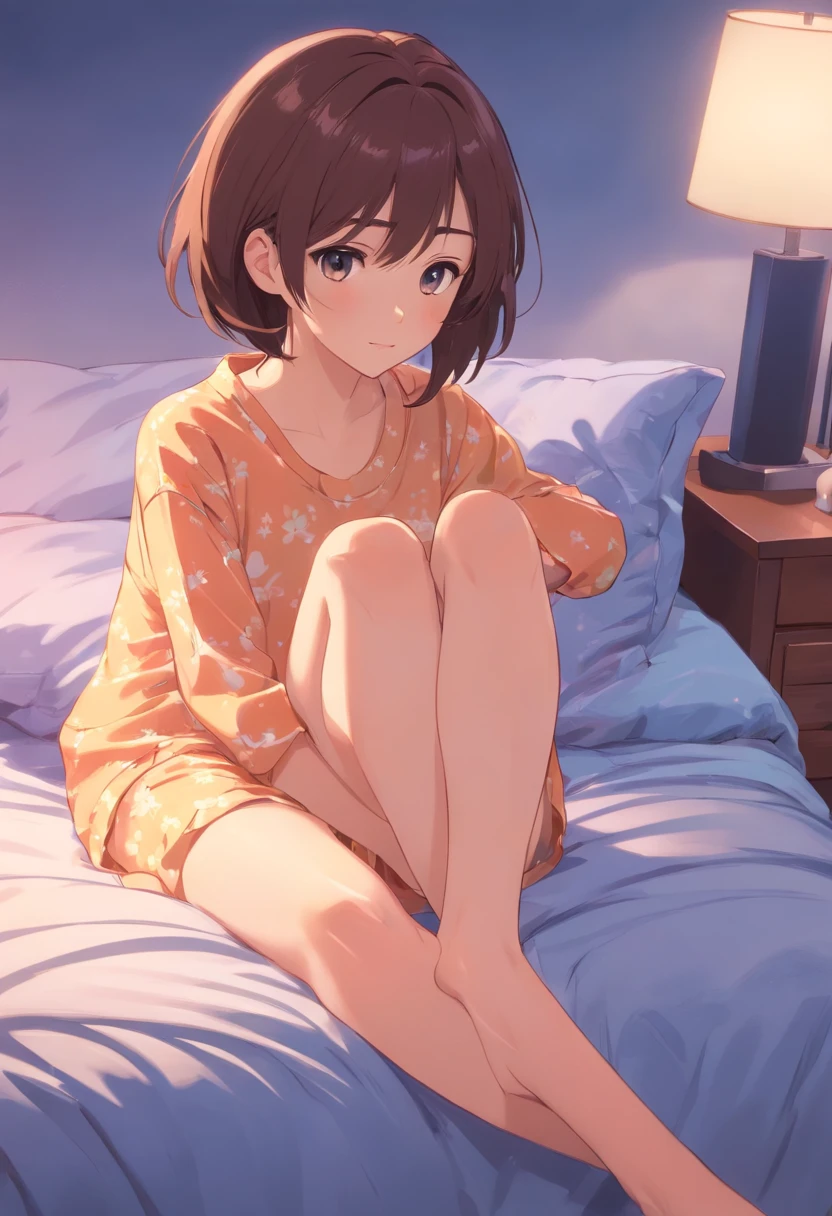 Bedrooms,naked,Girly pajamas,spread legs, lay on back
