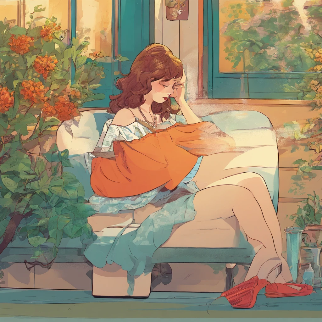 Album Art Lo Fi Vintage Nap Girl Late Afternoon Sun