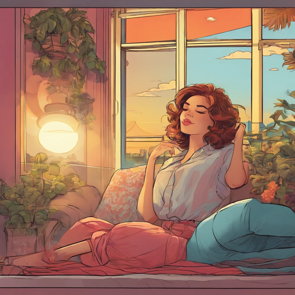Album Art Lo Fi Vintage Nap Girl Late Afternoon Sun