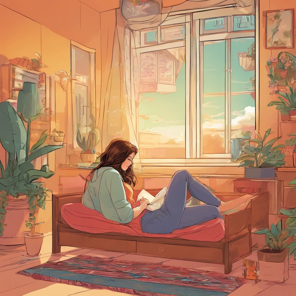 Album Art Lo Fi Vintage Nap Girl Late Afternoon Sun