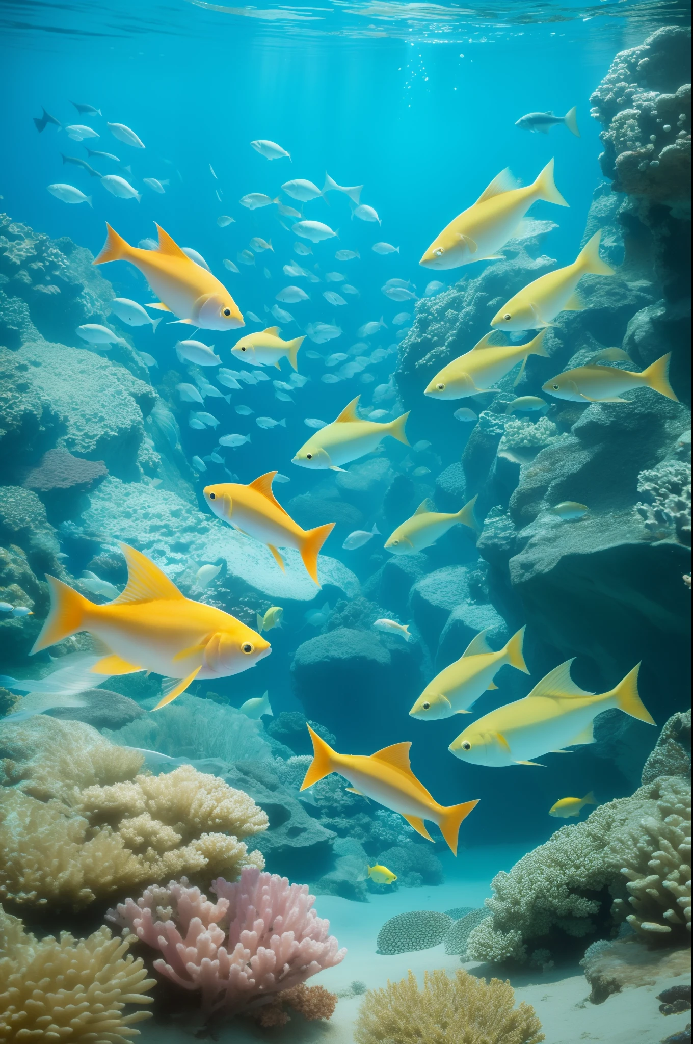 Fish swimming in the sea