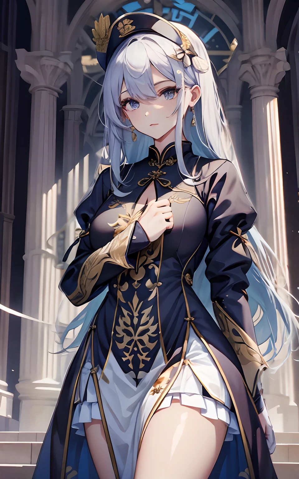 Navy cheongsam