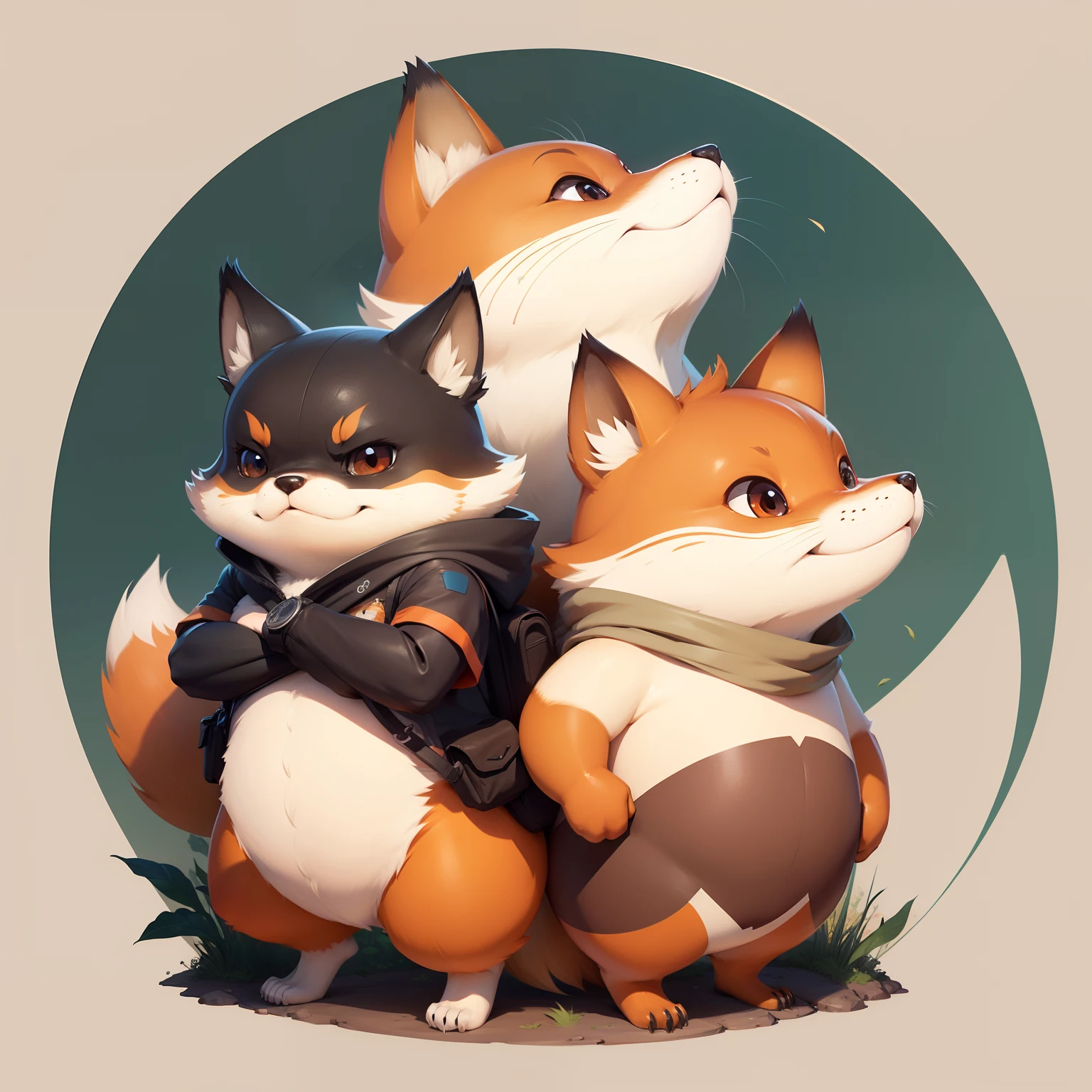 Subfox、Beavers、Round character design、２d