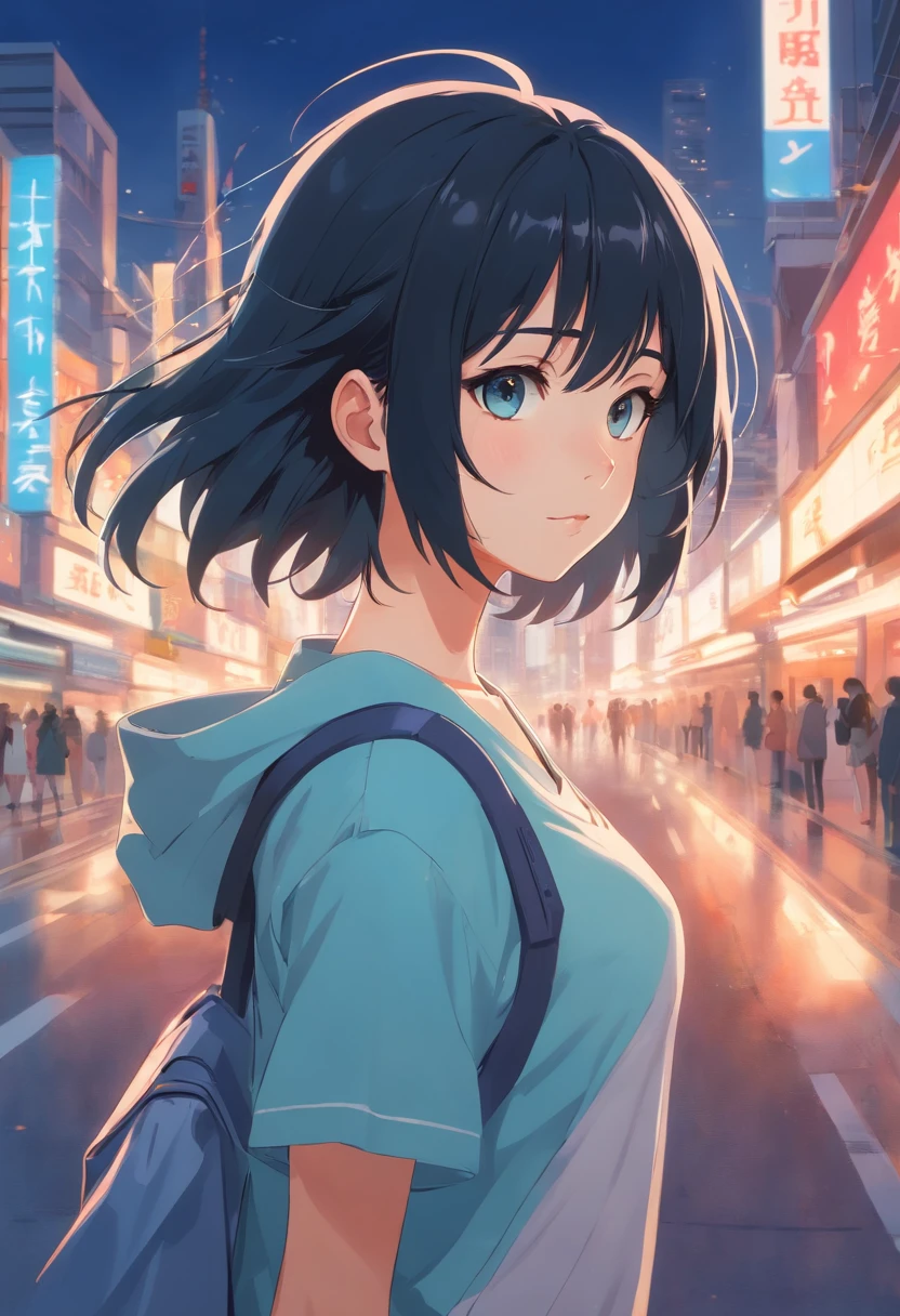 girl with black hair with white strands