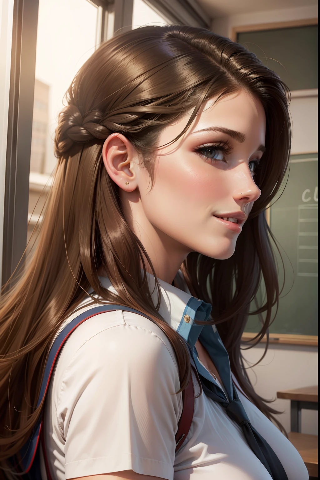 lucy pinder, portrait, profile, smiling, girl