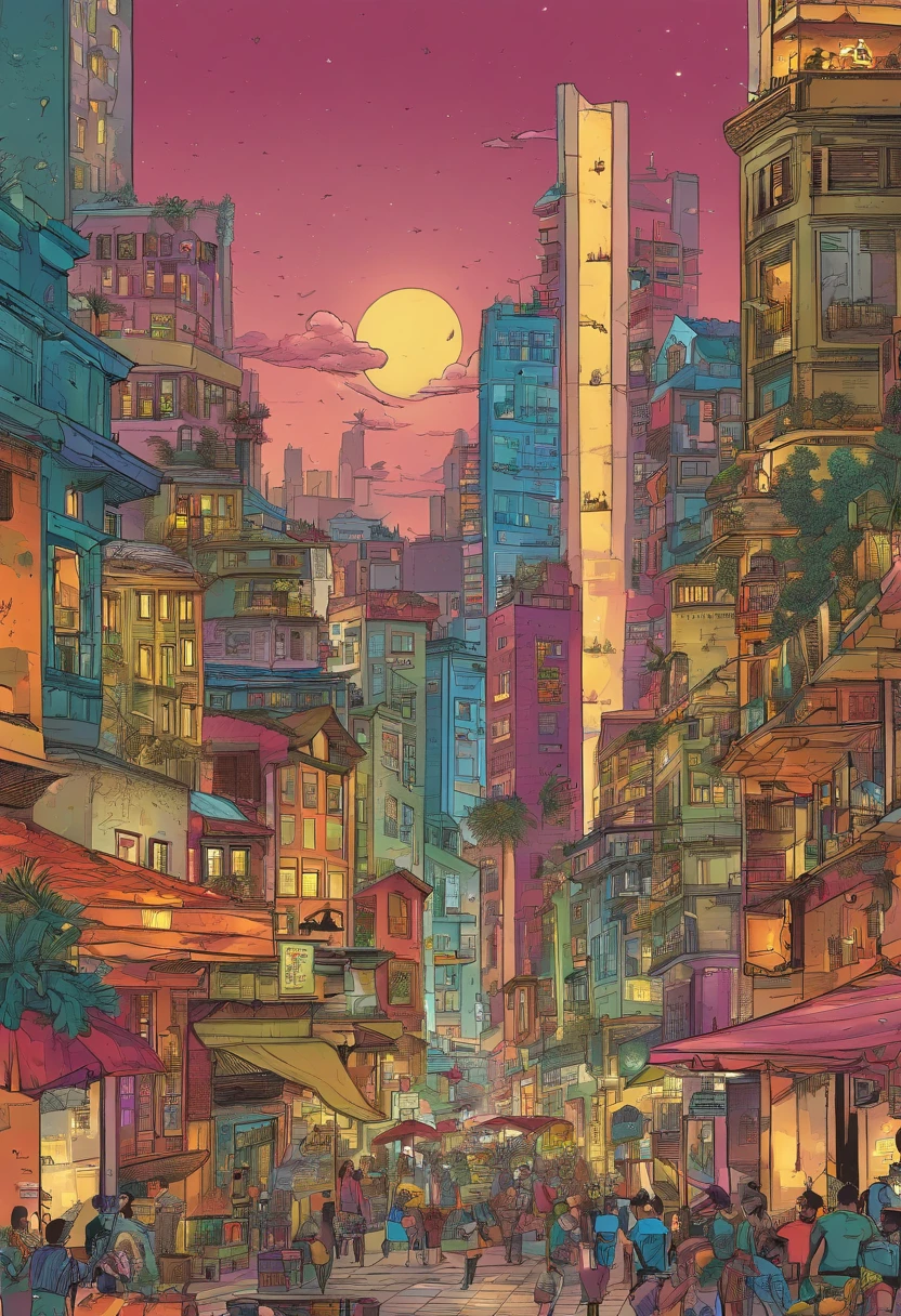 Uma cidade noturna