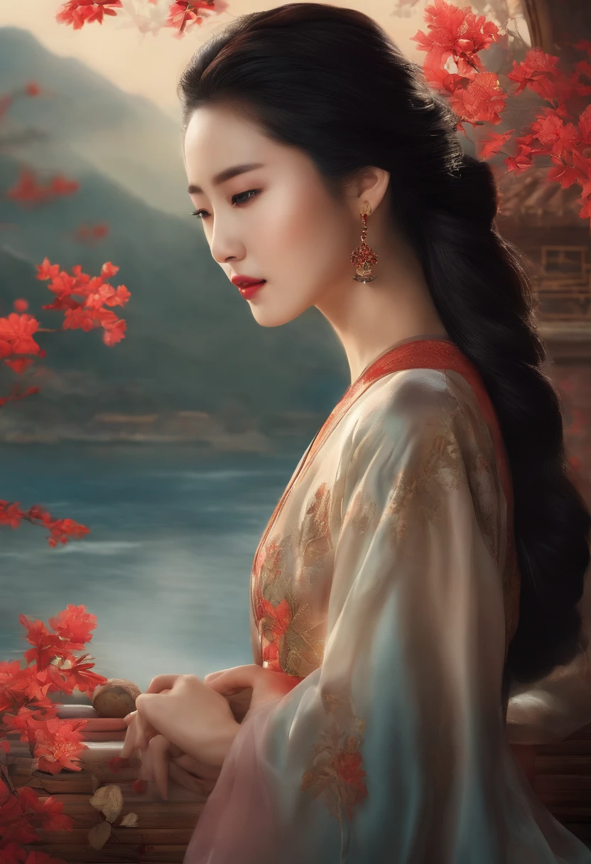 Displays the resulting artistic photo：Beautiful illustration of "Liu Yifei"