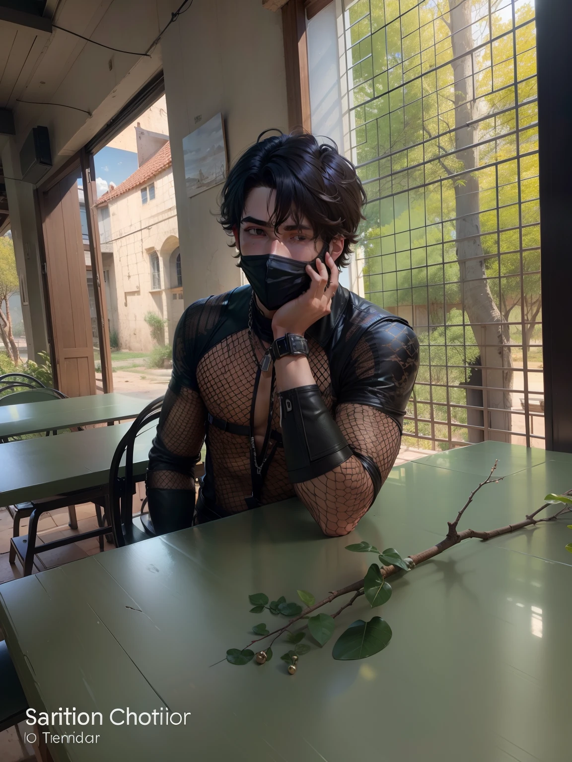 Boy alon, nature, table, 2k