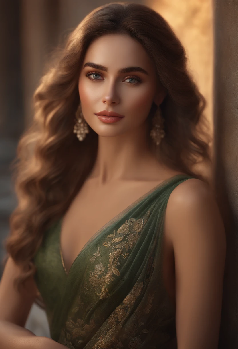 best quality,4k,8k,highres,masterpiece:1.2,ultra-detailed,realistic:1.37,portrait,beautifully detailed face,expressive eyes,detailed lips,soft and flowing hair,graceful pose,subtle smile,gently glowing skin,tastefully decorated background,colorful palette,natural lighting,delicate brushwork
