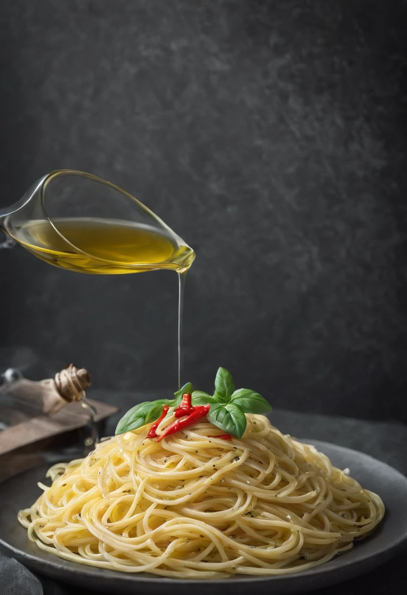 Aglio, olio e peperoncino, close up