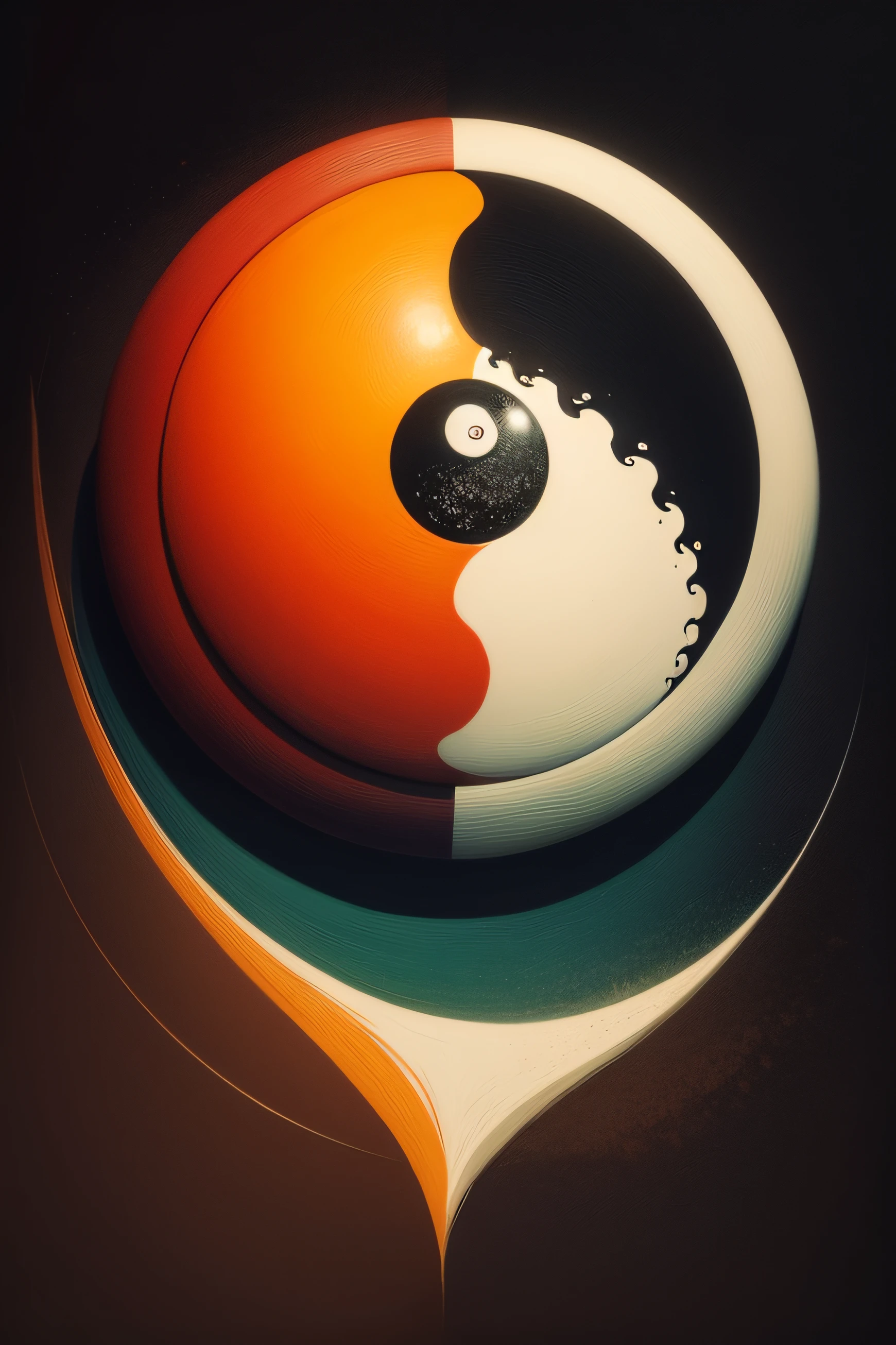 Natural paintings with the theme of mindset reformulation and the presence of the Yin-yang symbol