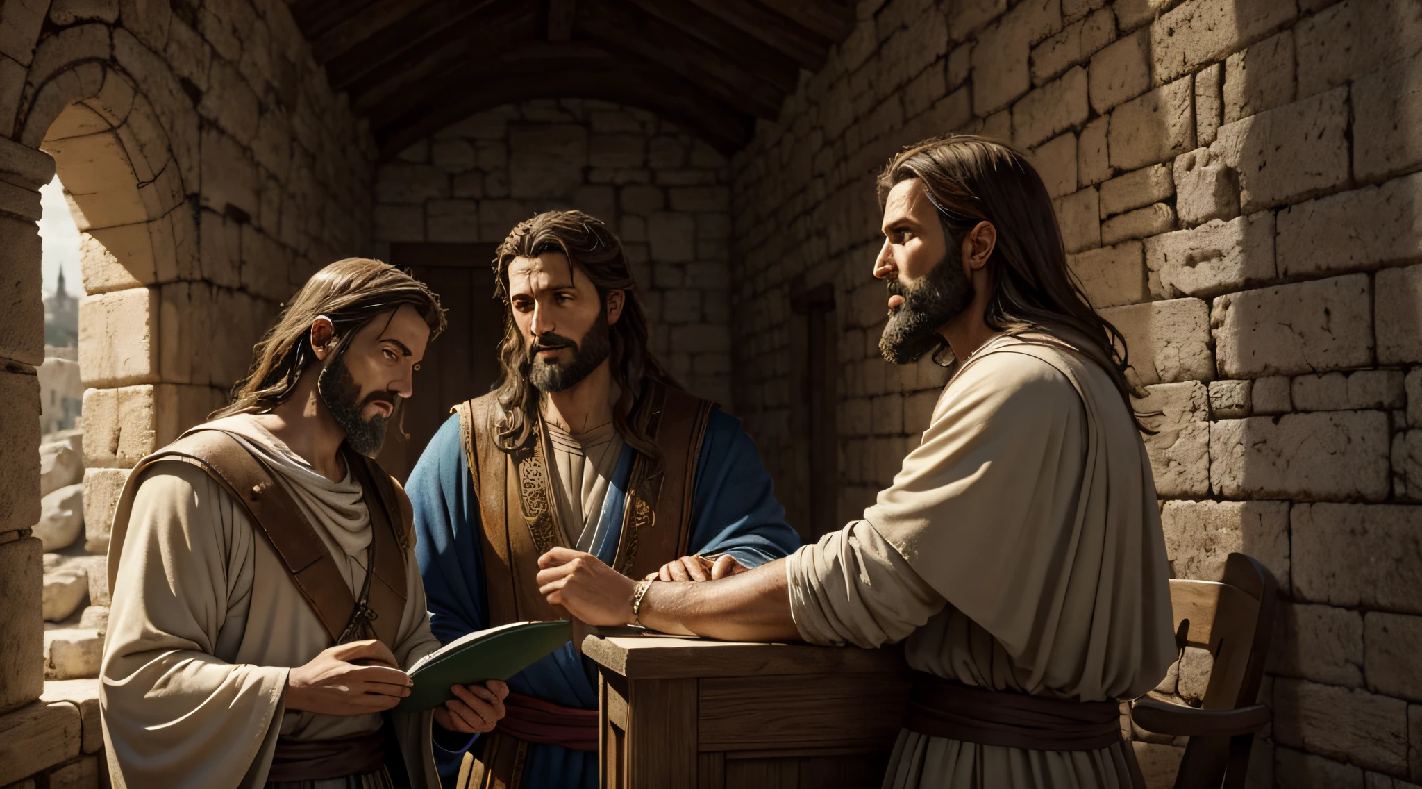 "In Jerusalem, the hyper-realistic apostle Peter spoke to Jesus Christ and discussed biblical verses."