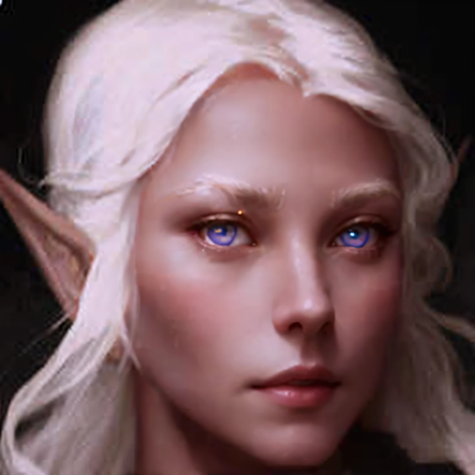 blond elf with blue eyes and white hair, portrait of an elf, a portrait of an elf, female elf, elven character with smirk, portrait dnd, portrait female elf wizard, of an elden ring elf, portrait of an elf queen, female elfling, portrait of a female elf warlock, elven, elf girl, dnd portrait, female drow elf