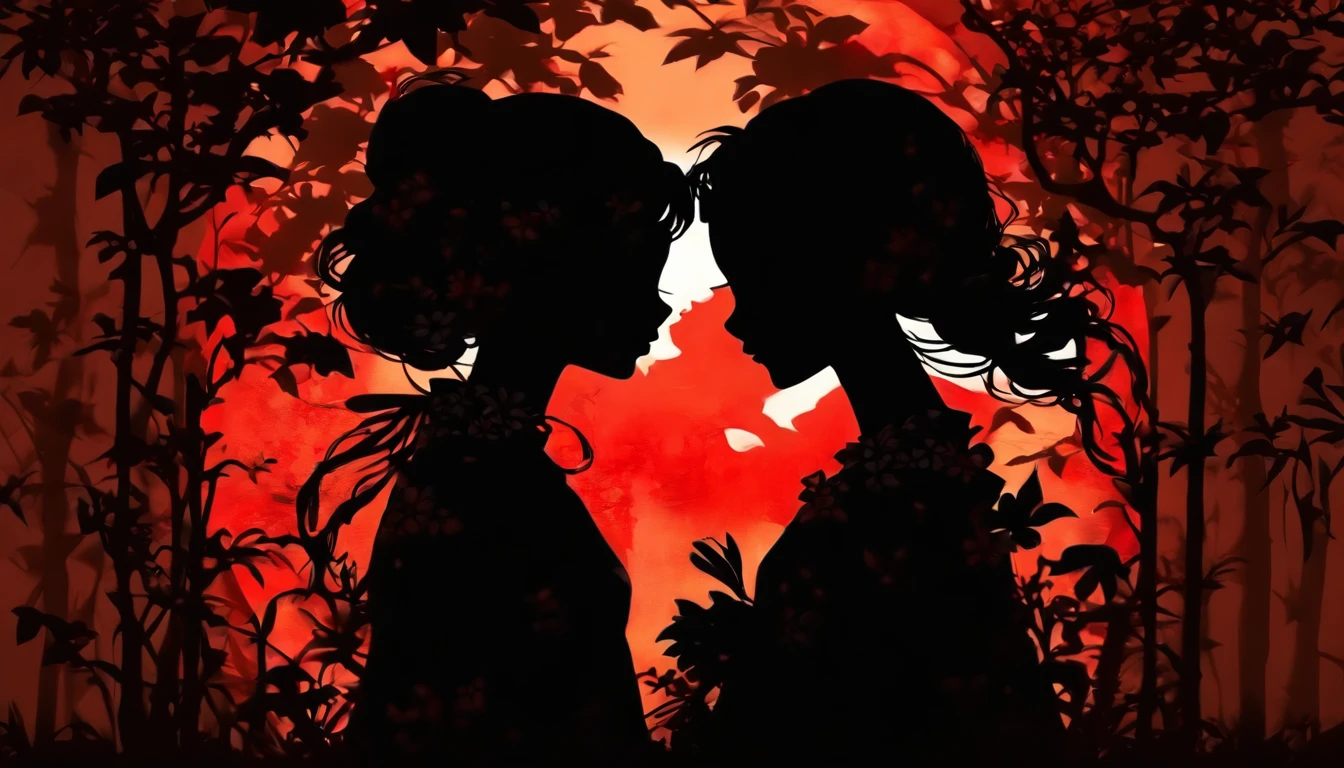 (Silhouette Art,cutouts:1.6)
(((Paper cutting art,A world where only black exists:1.3)
(Cowboy Shot),1 girl,Solo,
(Kimono Girl,profile:1.2),white, Clear and beautiful face,
BREAK
(Single Red Lily Flower)
Textured glass background,