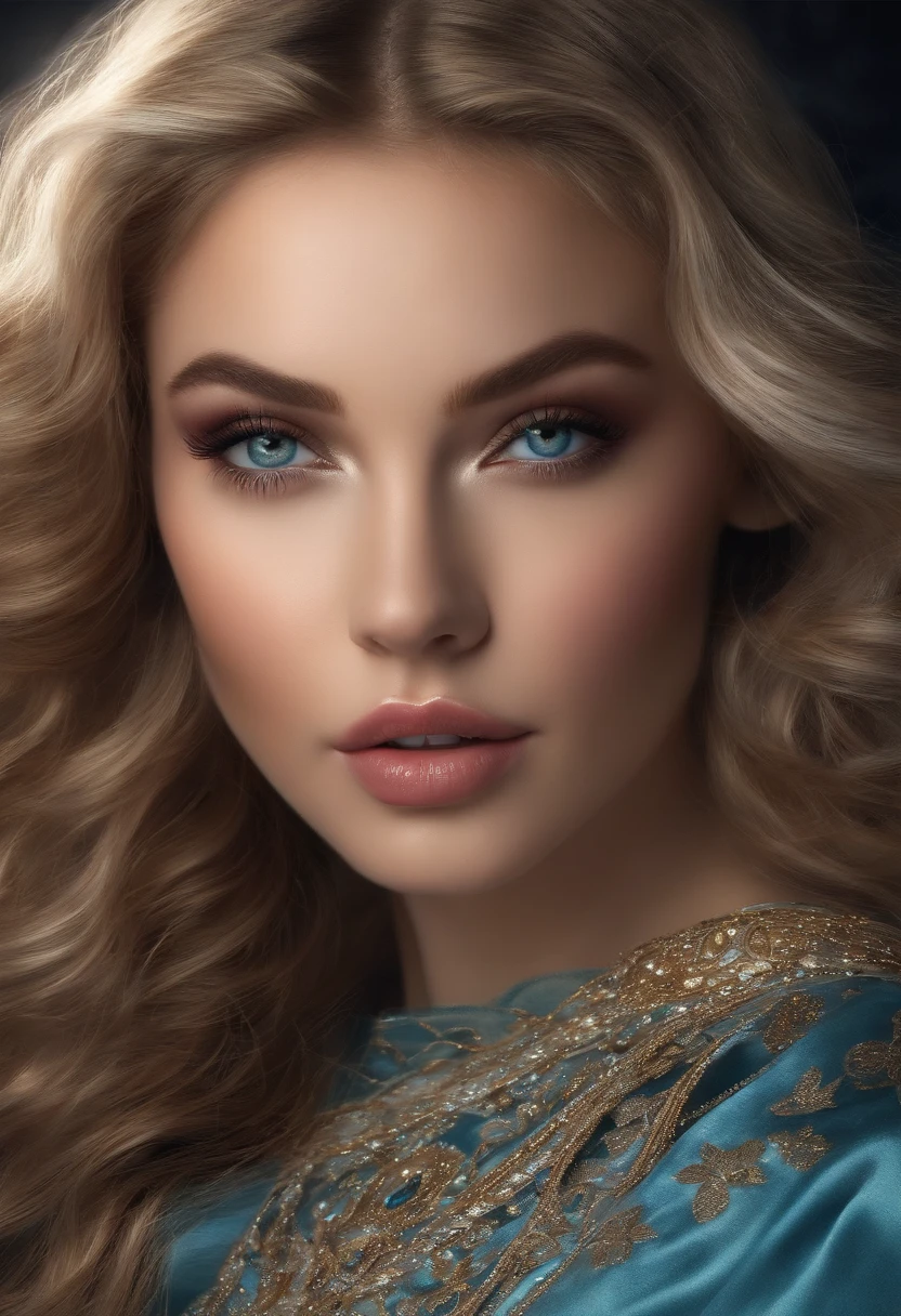 Masterpiece, Best quality, Masterpiece, Divine quality, Art divin, high detail face, corps entier, very realistic, mignon, jeune fille, Grands yeux, Cils longs, cheveux multicolores, yeux multicolores, peau brillante, full lips, big lips, peau brillante, rougissant, vue magnifique, In space, Star background, stars, Bright light, Multicolored light, Costume de femme de chambre
