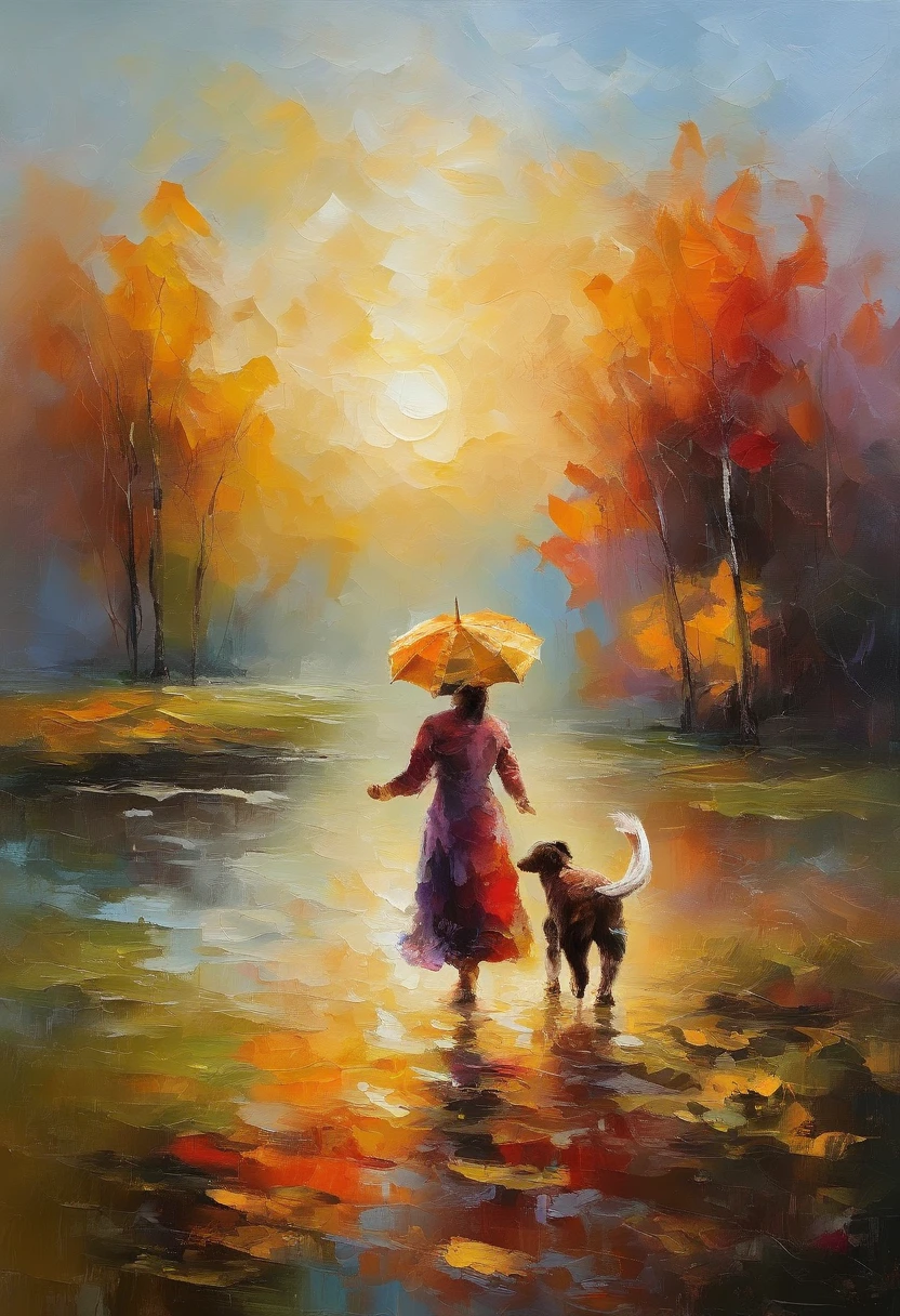 masterpiece、top-quality、morning、stroll。pup、1girl in、Cloud Girl、floating in sky、a closeup、with light glowing、Happiness、Fresh morning sunshine、(Spark:0.7) 、stroll、landscapes