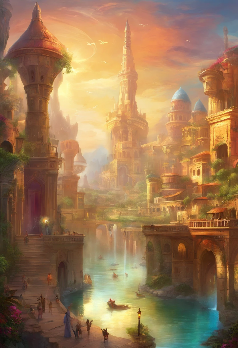 sidon style, city of progress, futuristic city, utopian world, shiny amazing colors, prosperous buildings, luxury clothes and architectural design, luxurious architecture, utopian future, highly detailed HDR, perfect, stunning progressive architecture, perfect world, reflective surfaces, underground scattering, perfect building, beyond imagination, 8K, global illumination, wide angle, divine rays, dream world