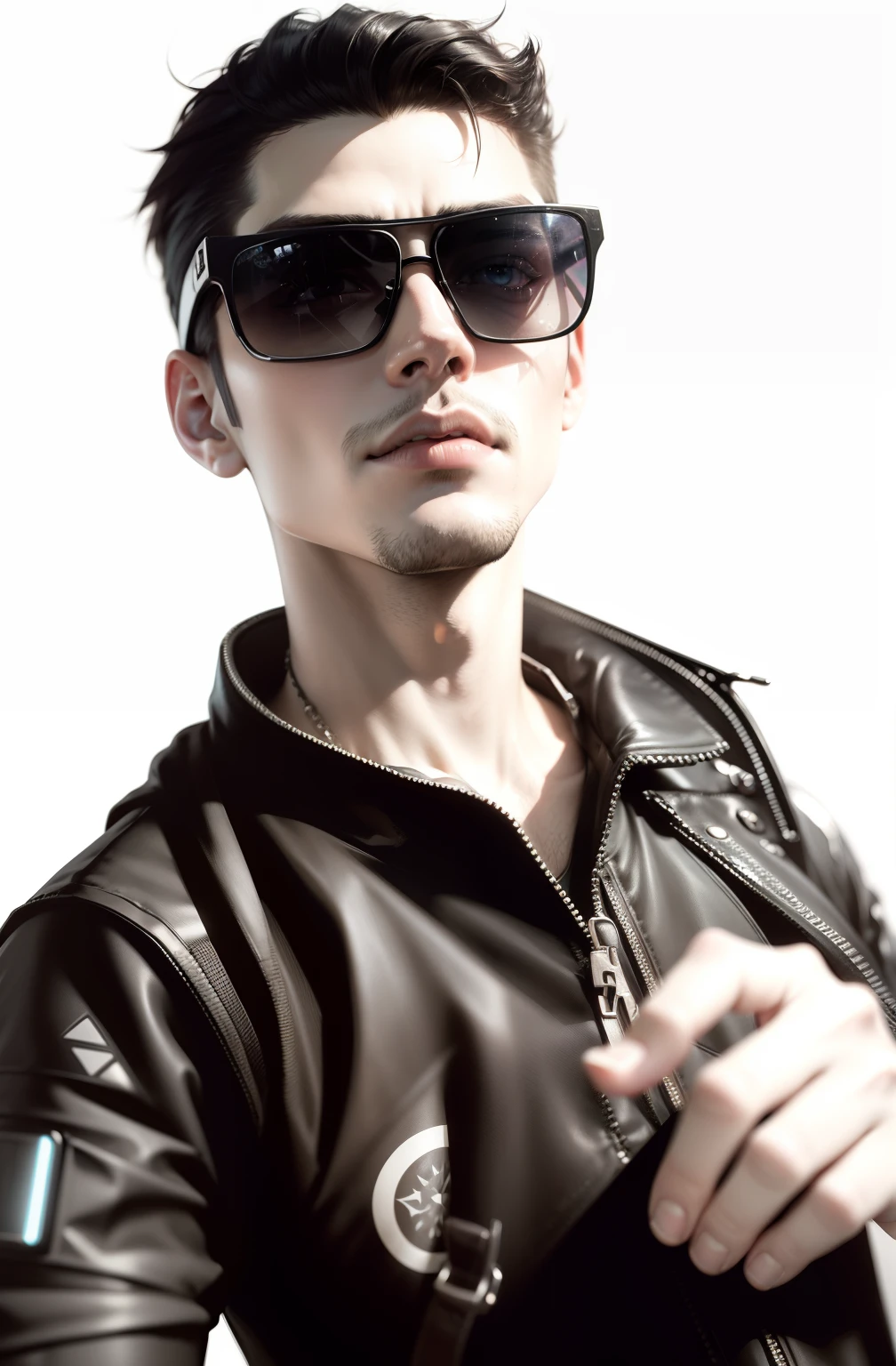 Cyberpunk cool boy with sunglasses 4k detail