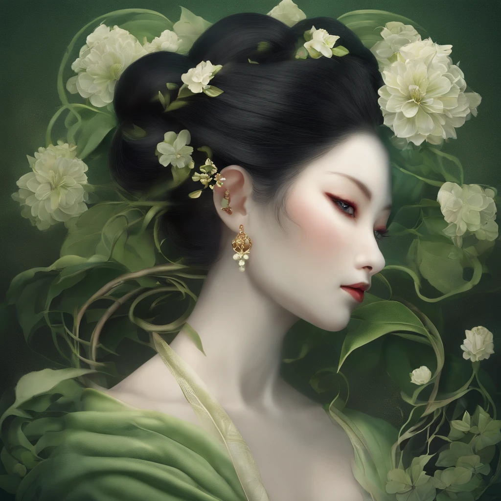 Rokurokubi is a supernatural species inspired by Japanese yokai. Its human aspect is marked by a translucent, porcelain-like skin, which shimmers slightly in the moonlight. Her mesmerizing eyes are an ethereal green hue that glows in the dark. The most distinguishing feature is their extraordinarily flexible necks, capable of stretching and twisting at surprising angles. This unique breed embodies the fusion of human beauty and supernatural elements.