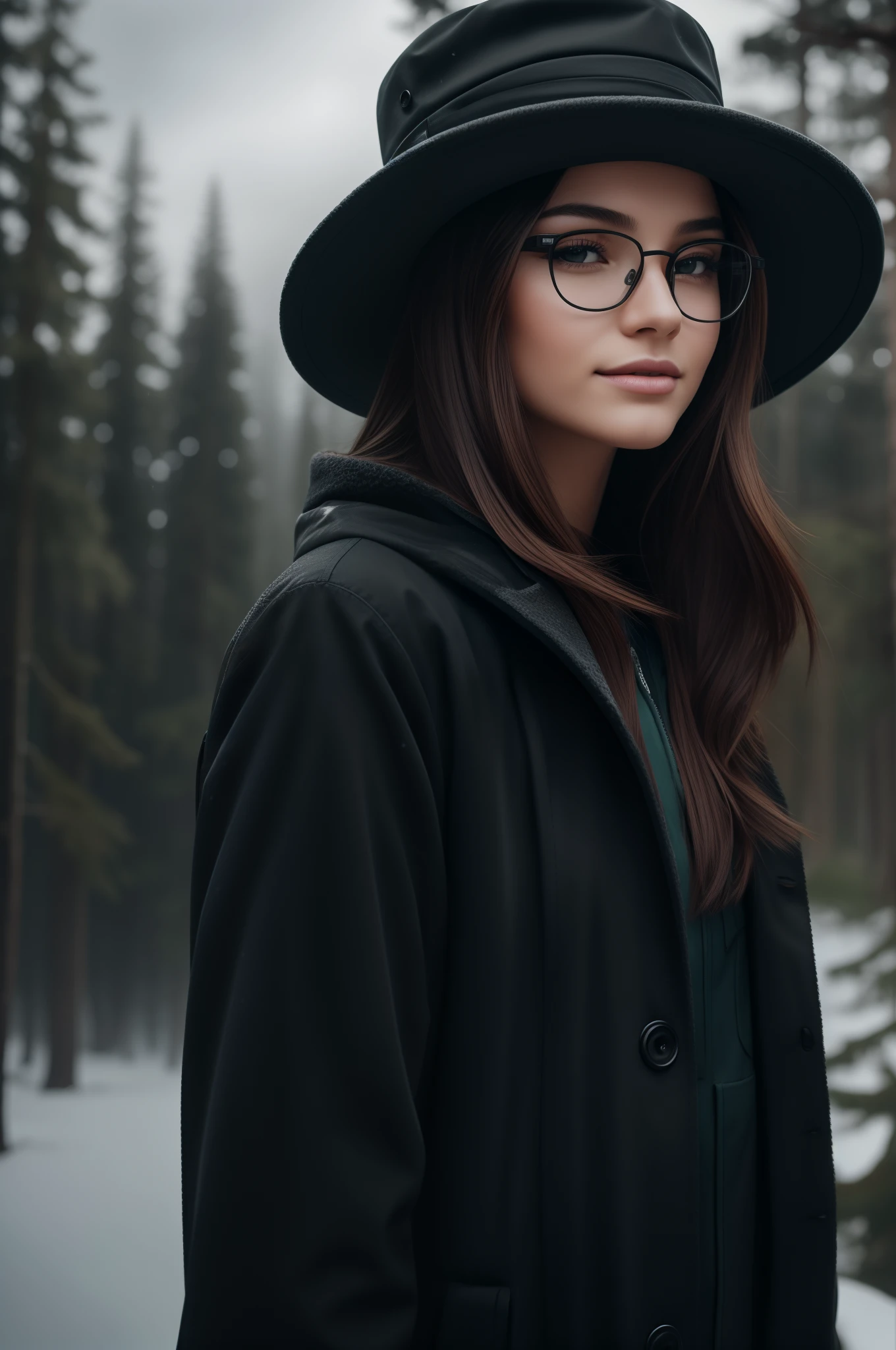 ultra realistic,16k,enhanced quality,perfect face,perfecthands,perfect body,ultra detailed,1girl,perfect hair,,perfect glasses,perfectsmile,ultra realistic portrait:1,ultra realistic background,ultra realistic sunset, ultra realistic clouds,rainy weather,boy look at viewer:0.5,ultra realistic glowing butterfly, ultra realistic particles,ultra realistic gloom,forest vibes,super detiled rain forest,snowy hat ,super realistic snow on hat , black hat , 1 hat , super realistic hat , vipe in hand , super realistic vipe smoke , super realsitic vipe in hand ,black gloves, super realistic gloves , perfect vipe, perfect smoke, perfect photoshot with ultra quality canon camera,