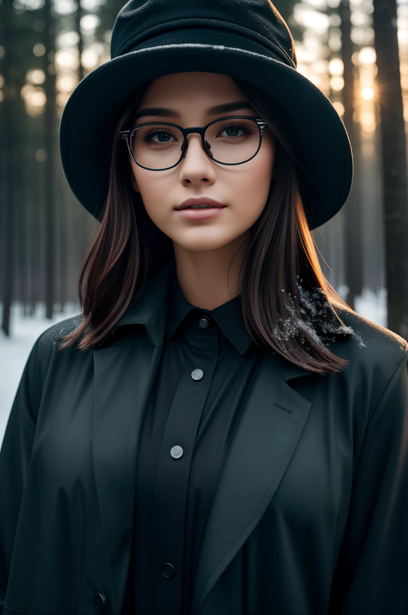ultra realistic,16k,enhanced quality,perfect face,perfecthands,perfect body,ultra detailed,1girl,perfect hair,,perfect glasses,perfectsmile,ultra realistic portrait:1,ultra realistic background,ultra realistic sunset, ultra realistic clouds,rainy weather,boy look at viewer:0.5,ultra realistic glowing butterfly, ultra realistic particles,ultra realistic gloom,forest vibes,super detiled rain forest,snowy hat ,super realistic snow on hat , black hat , 1 hat , super realistic hat , vipe in hand , super realistic vipe smoke , super realsitic vipe in hand ,black gloves, super realistic gloves , perfect vipe, perfect smoke, perfect photoshot with ultra quality canon camera,