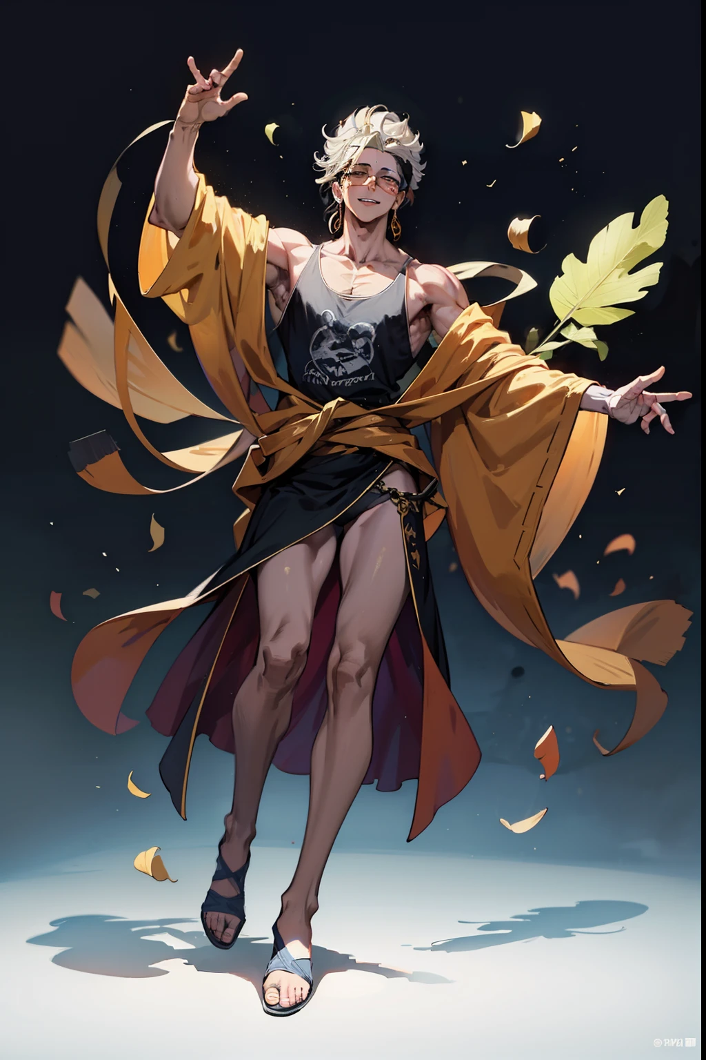 (best quality), [masterpiece] , 1 boy,  , masterpiece, best quality, Masterpiece, perfect hands ,  , ,happy ,(beautiful composition, coherent) ,turn sideways ,full body