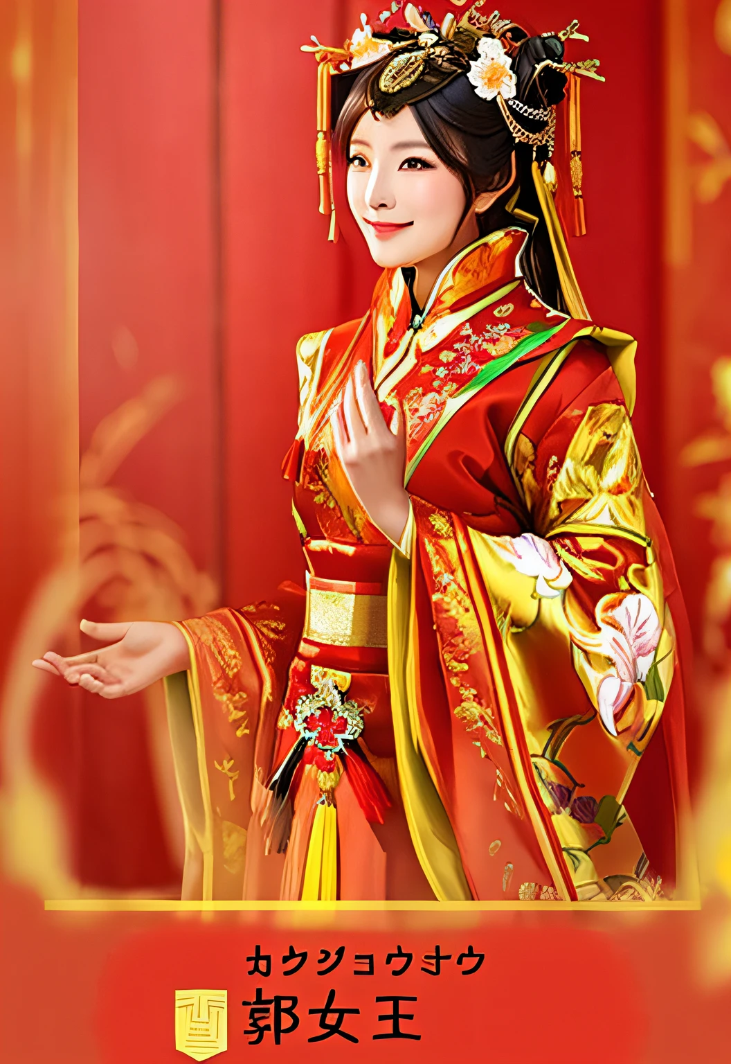 Smiling woman in traditional chinese dress