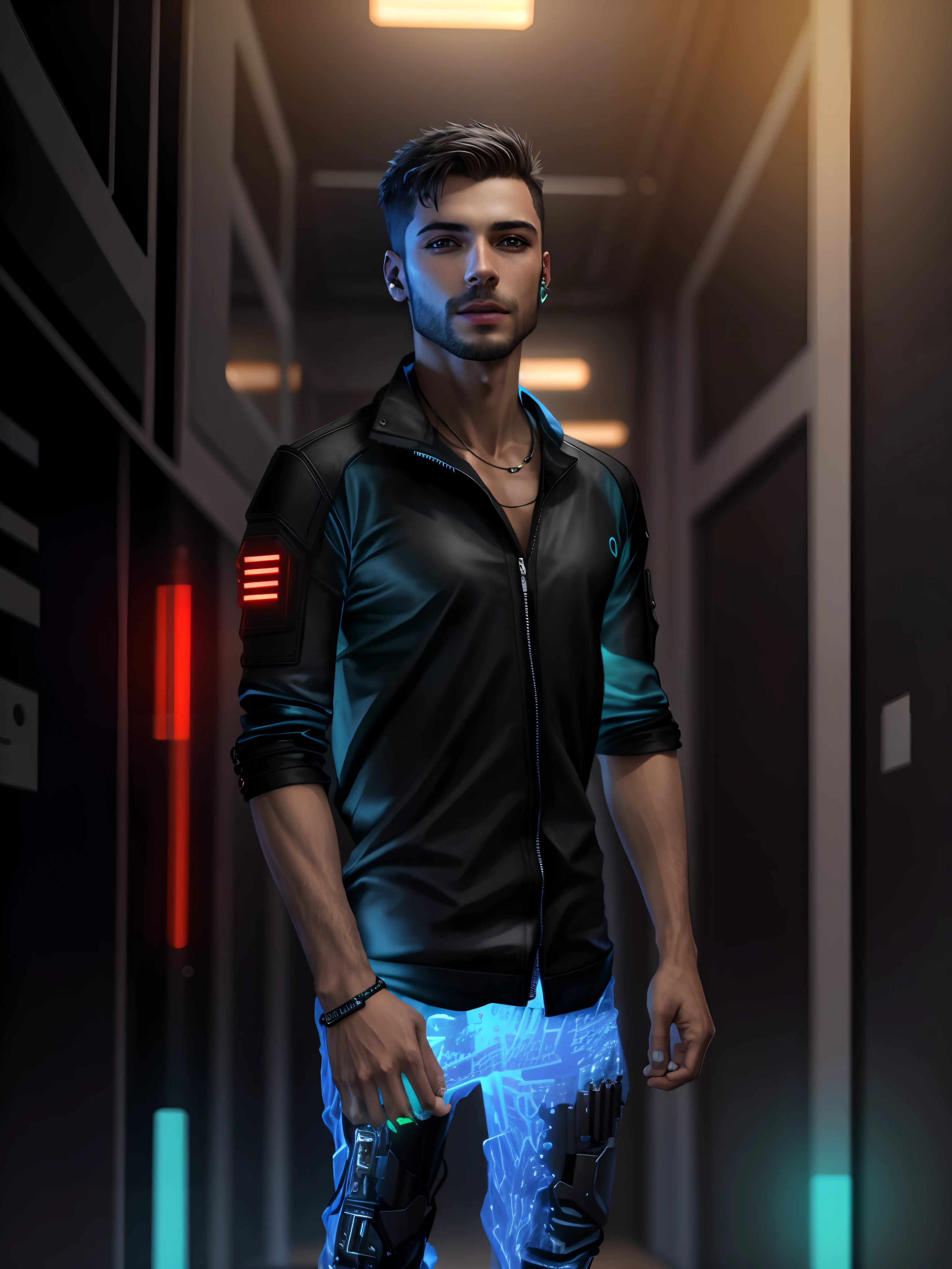 Change background cyberpunk handsome boy, realistic face, 8k, ultra realistic,
