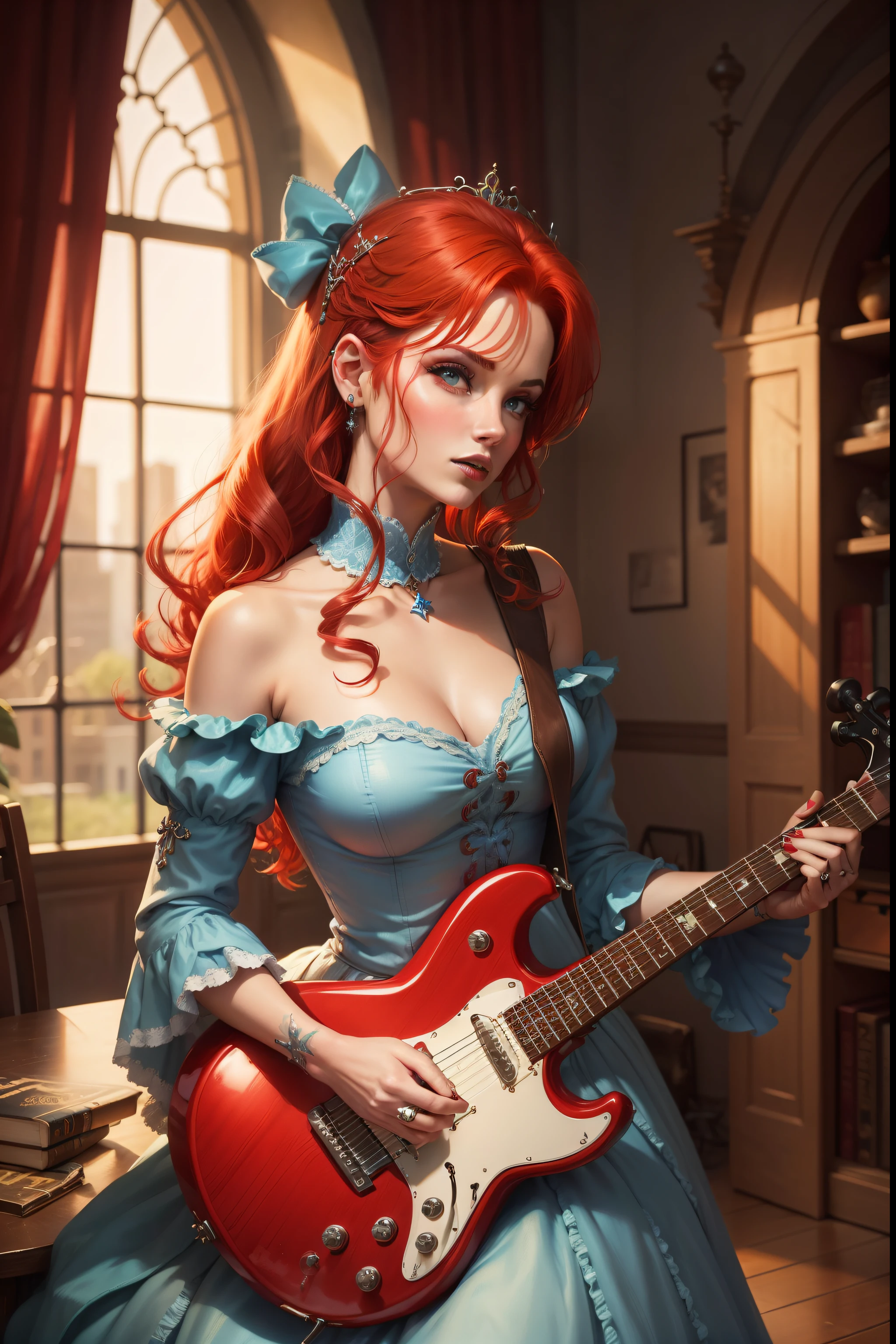 Cinderela rockstar, with red hair