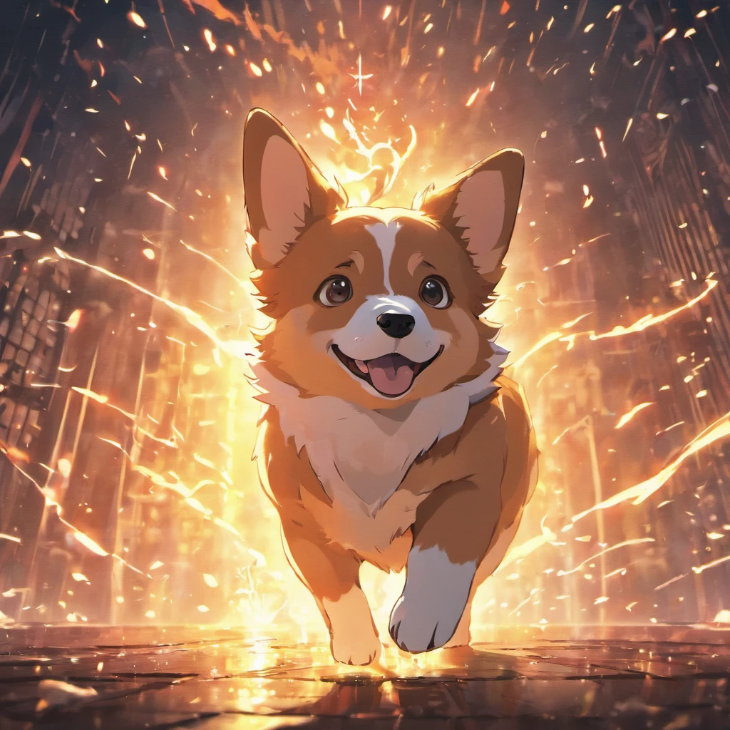 Corgi Chinese illustration movie lighting effects