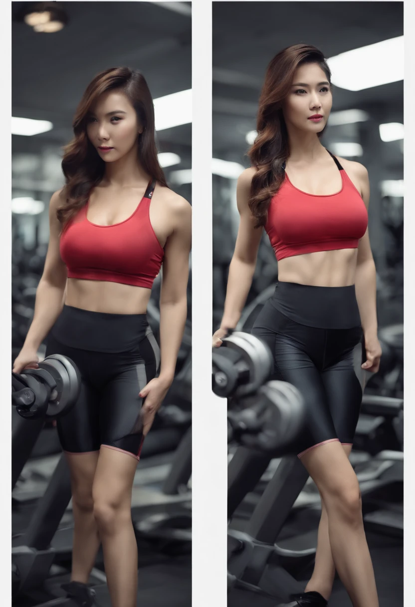 Inside the gym、Beautiful Body Woman、Spoblar、abdominals、slender、A sexy