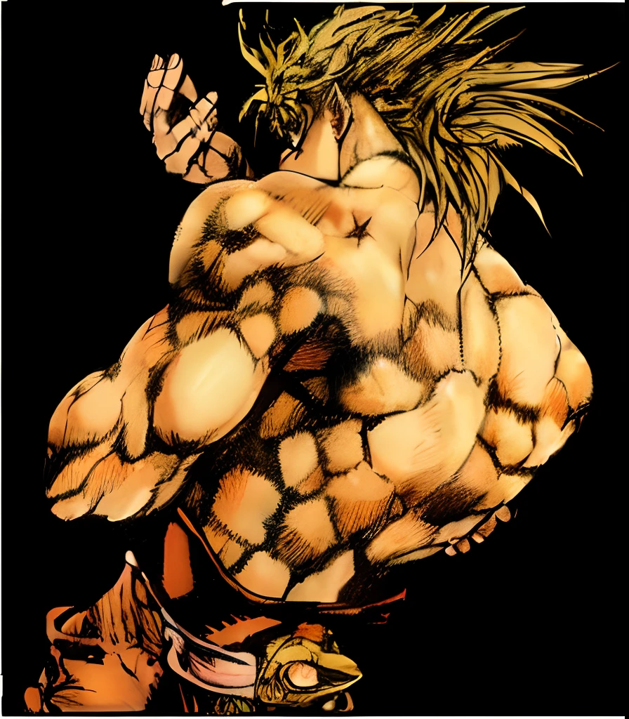 a drawing of a man with a fist in his hand, Baki o Grappler, Parte Brando, Baba, estilo Baba, Broly, Mudoken, muscular character, Hajime no Ippo Manga Inspirado, joseph joestar, musculoso!!, Akira Toriyama, Gilgamesh, kentaro miura manga art style, pose mais forte, Dio Brando, Dio, Jojo