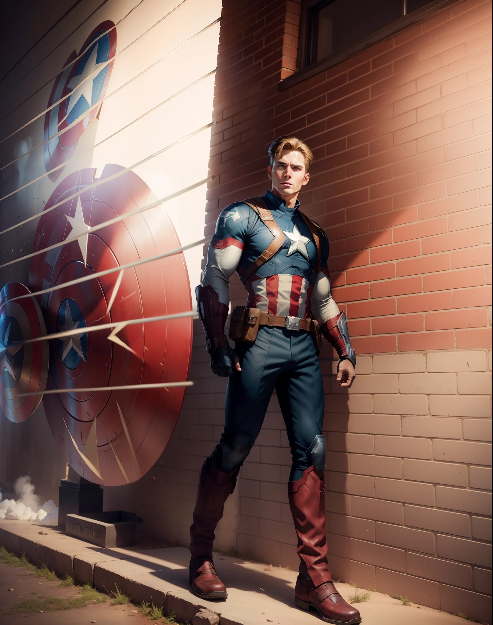 Background change Marvel theme captain america captain america shield realistic face realistic 8k quality