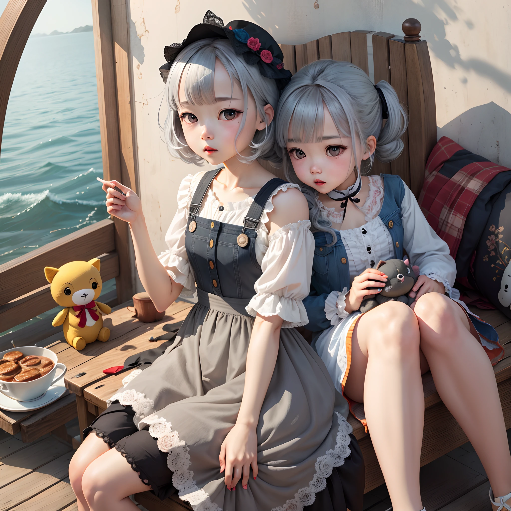 Gray hair, cute, doll catching machine