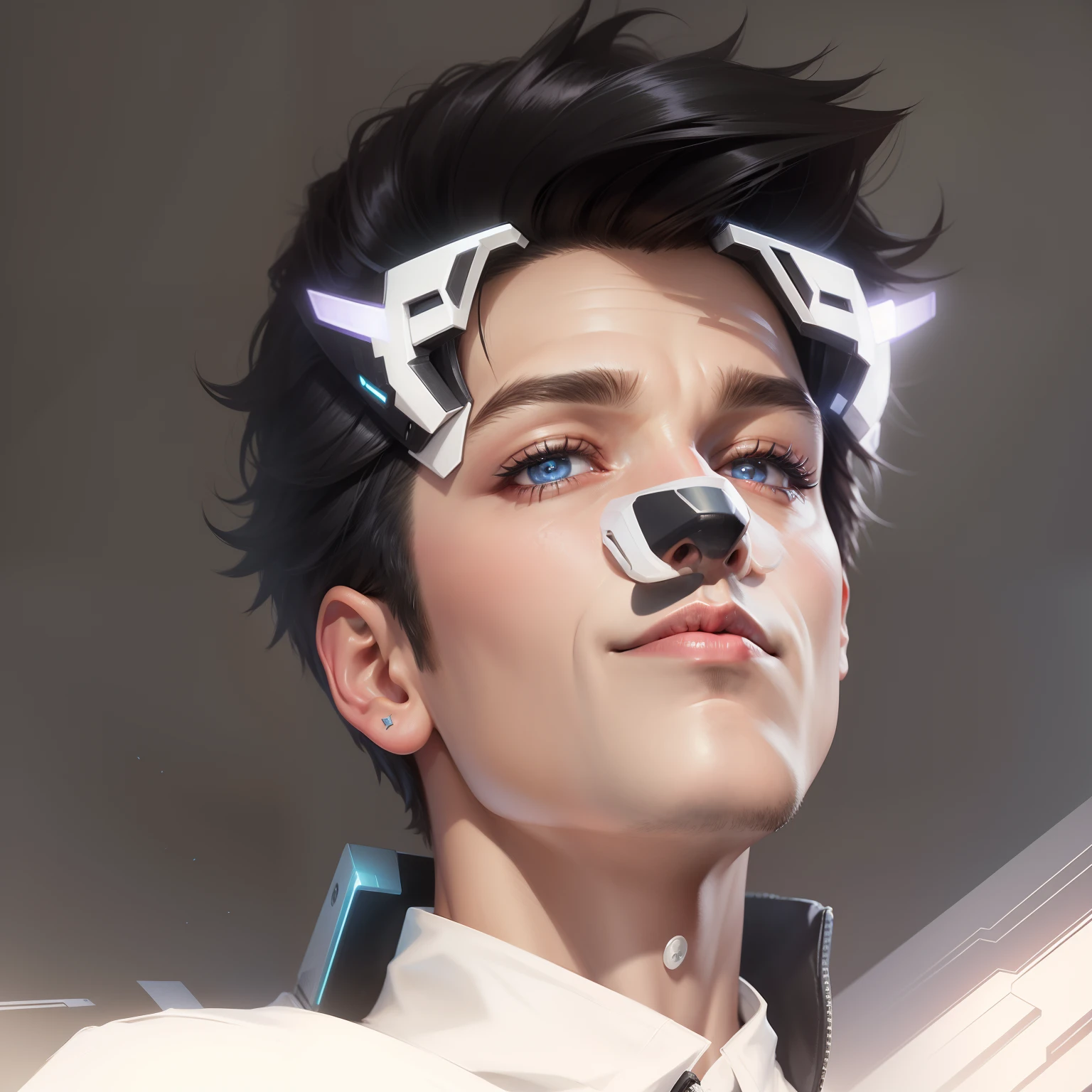 Change background cyber punk handsome boy, realistic face ,8k, ultra realistic