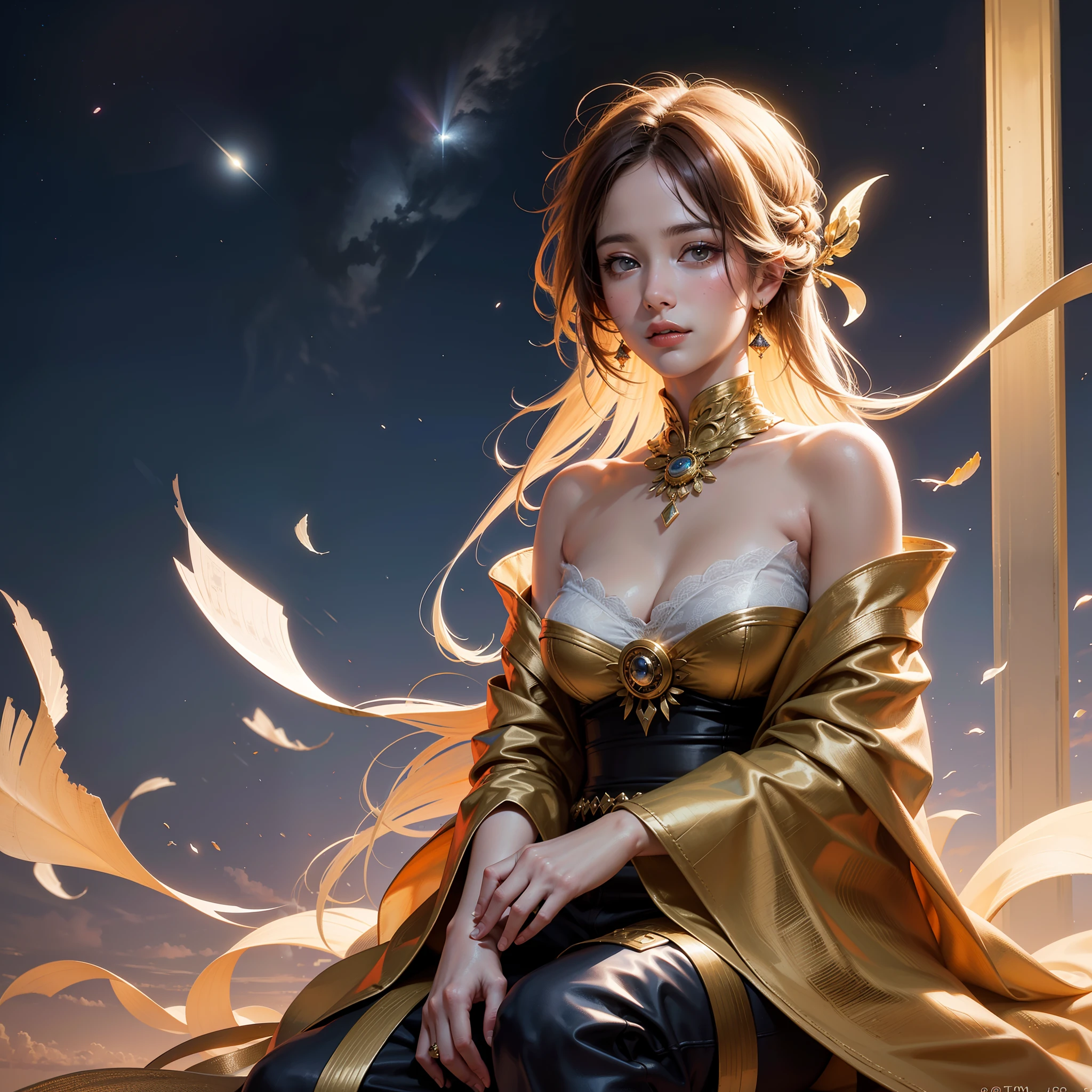 One woman sitting in a lotus position, 🪔 🎨;🌞🌄, 😃😀😄☺🙃😉😗, Meme Tuma, on the astral plane ) ) ), 8K)), Drawings, Memes, 🚀🚀🚀, ¯_(ツ)_/¯, Very cohesive image(high quality image,8k resolution,masterpiece:1.2), ultra-detailed, (realistic,photorealistic,photo-realistic:1.37), portrait, sunset, calming, vibrant colors, soft lighting, detailed facial features, flowing hair, mystical atmosphere, divine glow, peaceful surroundings, surreal scenery, lotus flowers blooming, ethereal beauty, tranquil environment, focused concentration, blissful serenity, relaxing ambiance, meditative state, spiritual energy, harmonious composition, expressive eyes, serene expression, inner peace, cosmic harmony, radiant aura.