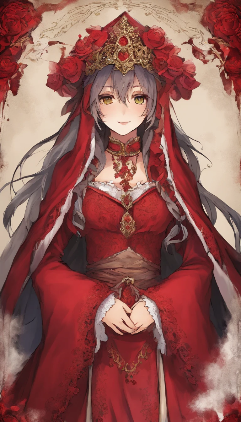 Female bride，Blood-red clothes，dark，super detailing，Masterpiece, Best quality